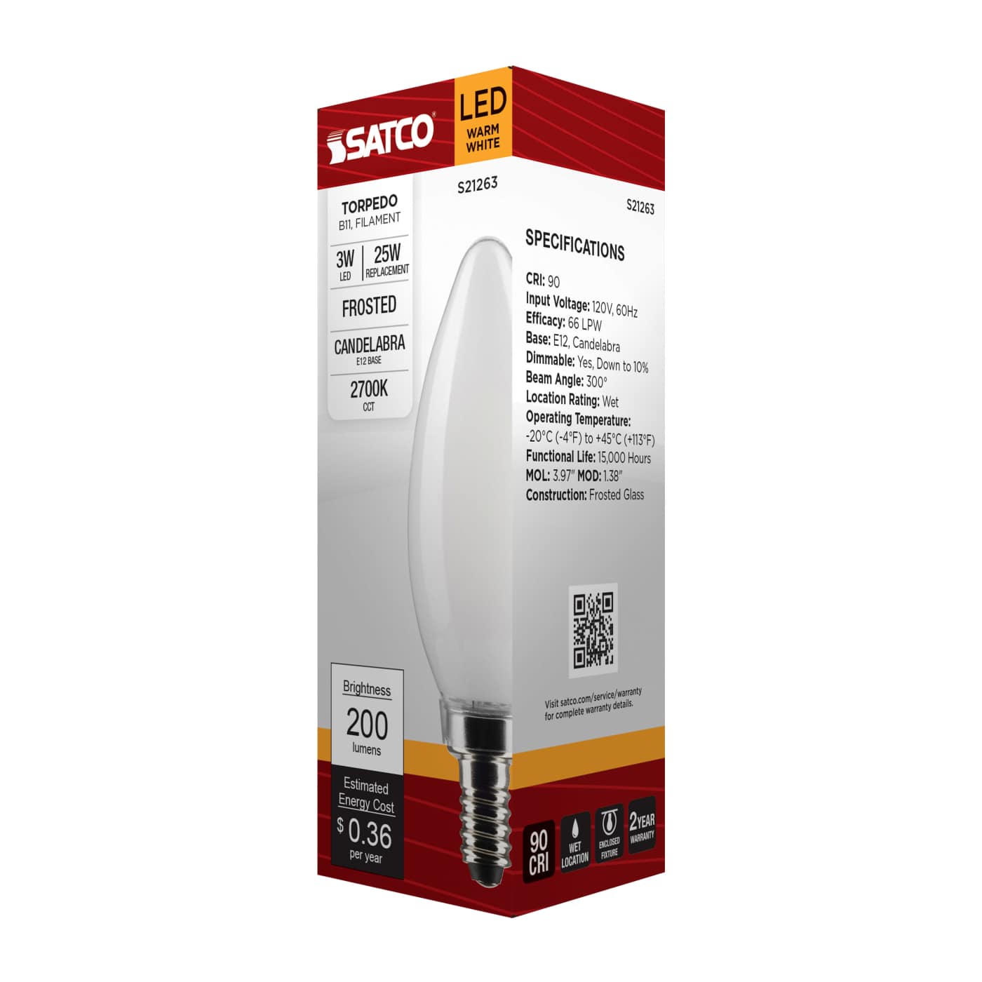 3B11/LED/927/FR/120V/E12 - S21263