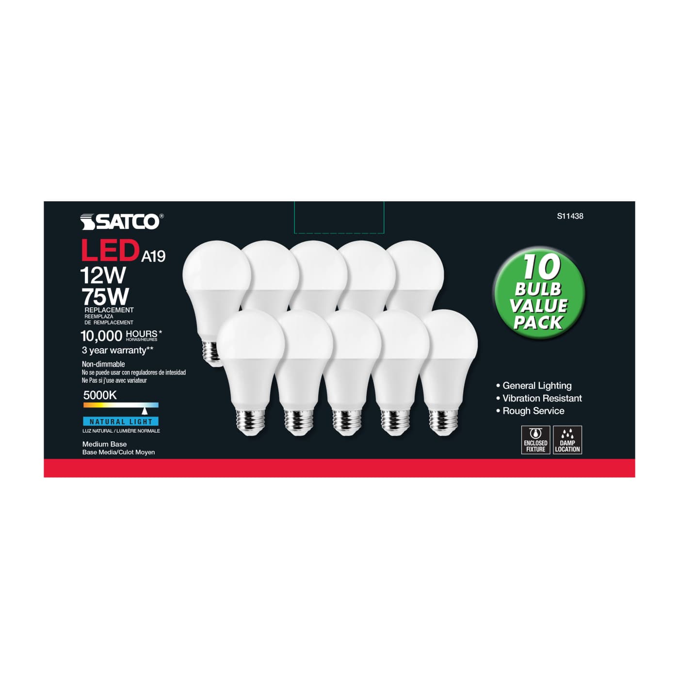 12A19/LED/E26/850/120V/10PK - S11438