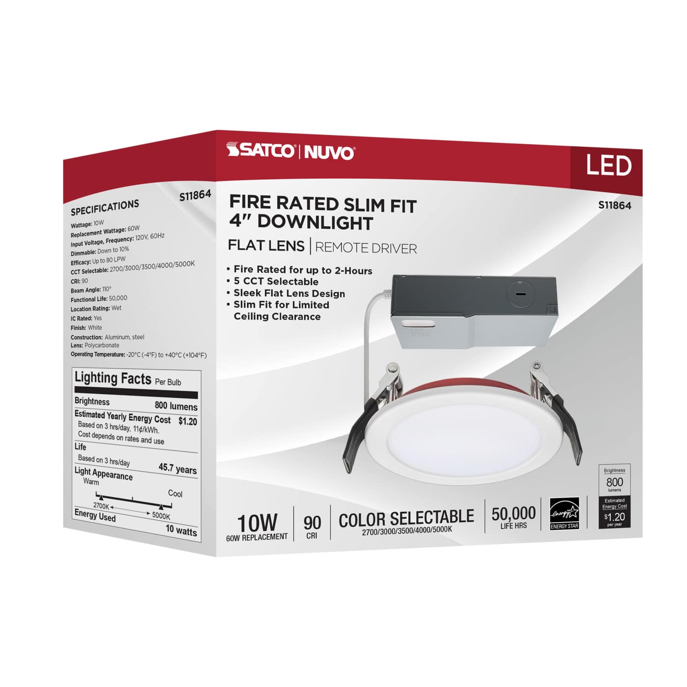 10WLED/4/FR/CCT/SLF/RD/FL/RND - S11864