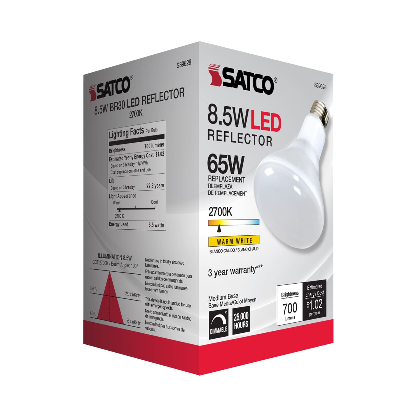 8.5BR30/LED/827/120V/48PK - S39628