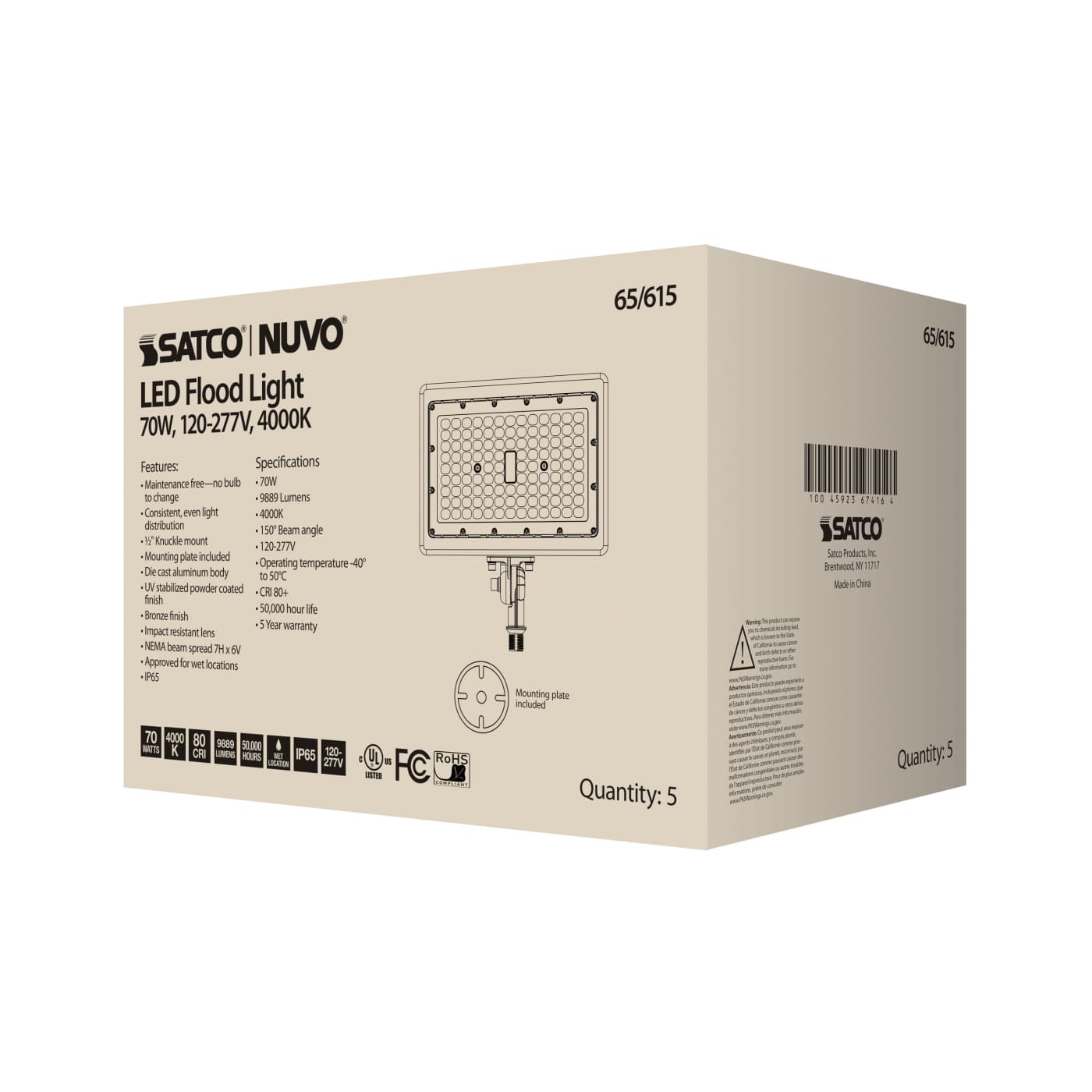 LED FLOOD 70W 4000K - 65-615