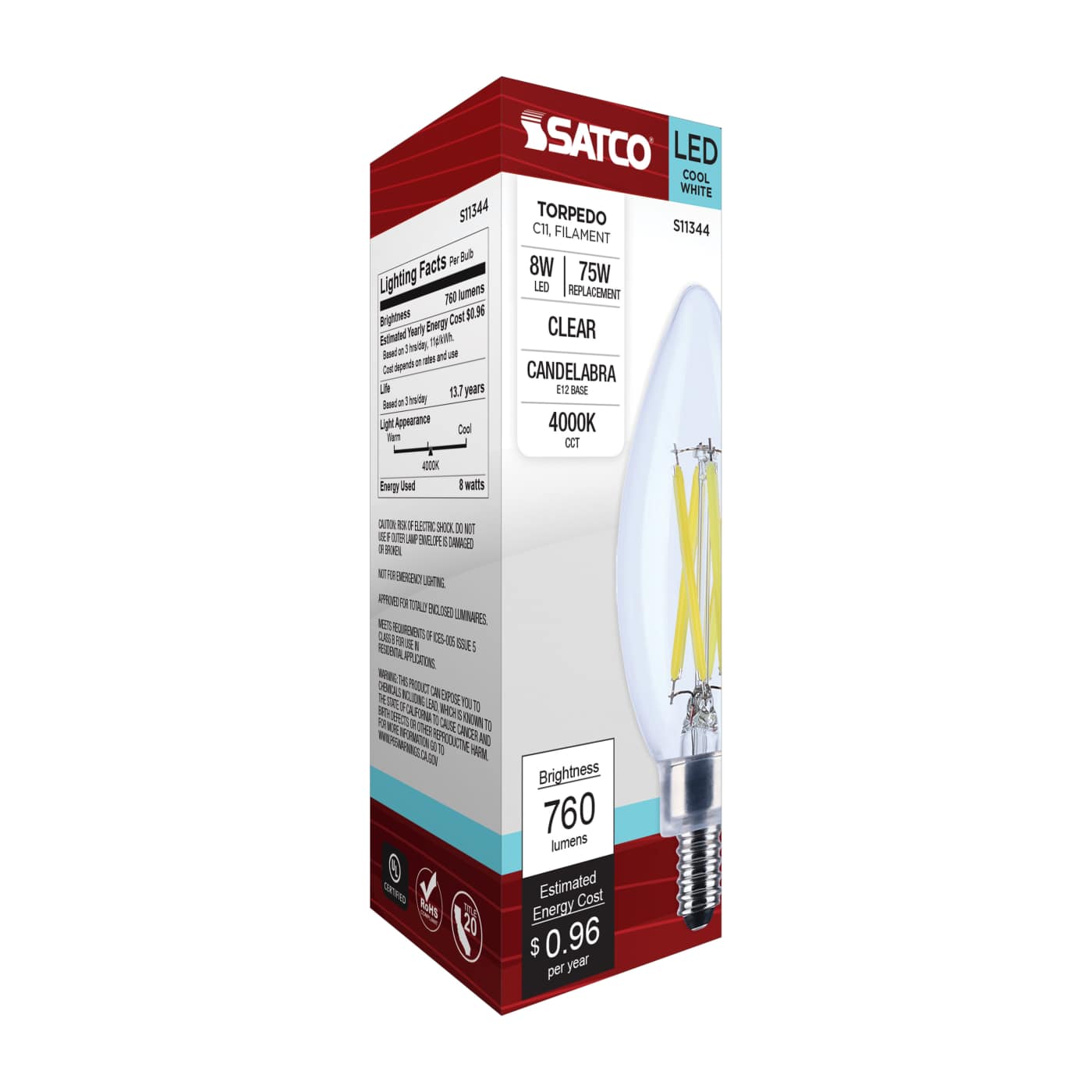 8W/CTC/LED/940/120V/E12 - S11344