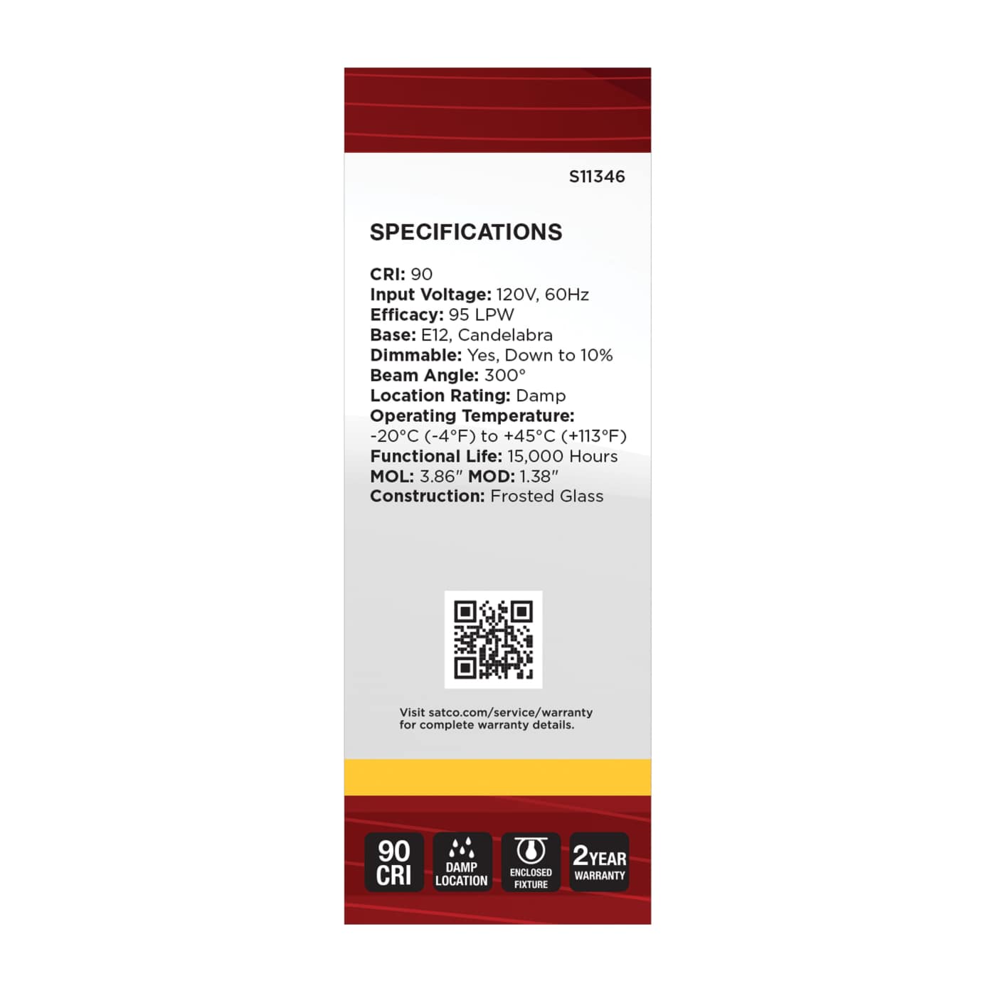 8W/CTF/LED/930/120V/E12 - S11346