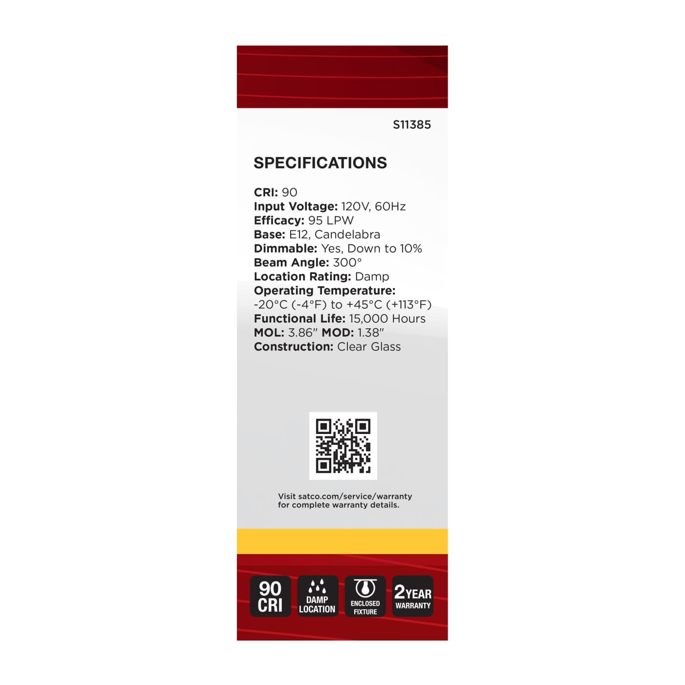8W/CTC/LED/930/120V/E12 - S11385
