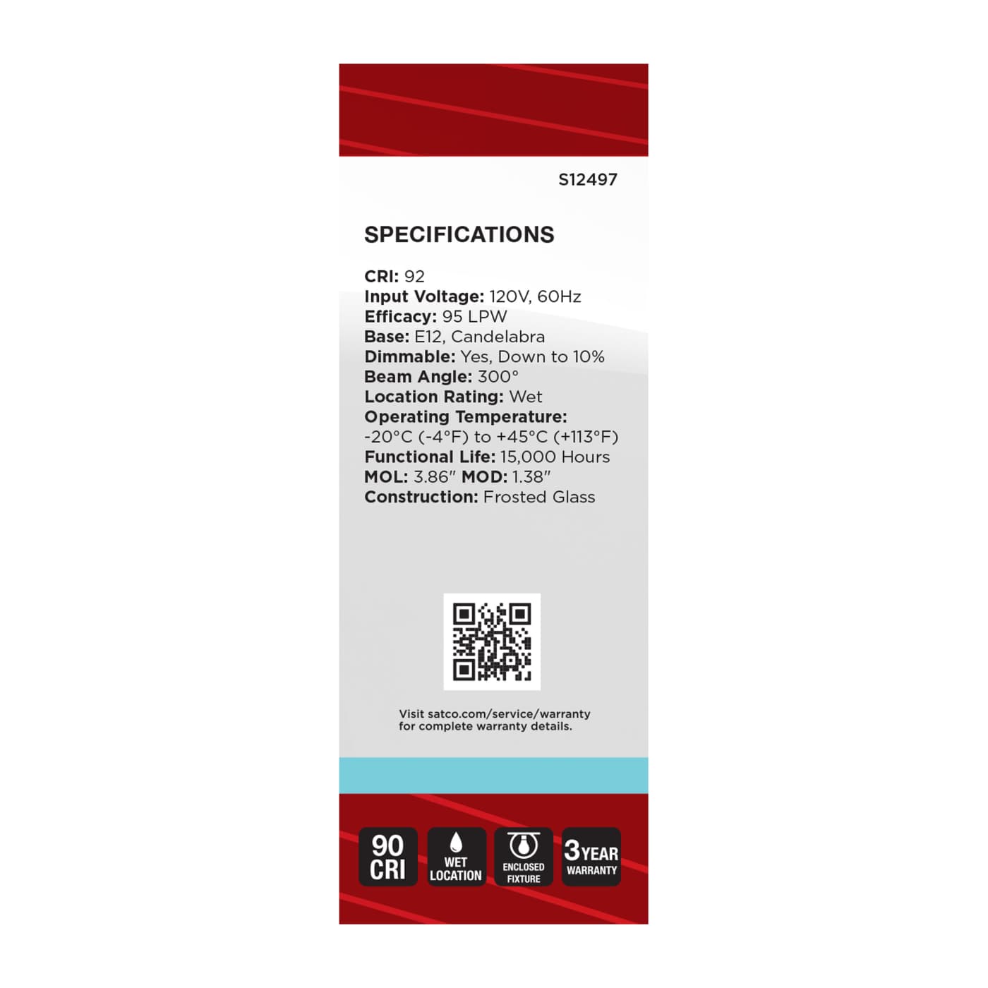 8W/CTF/LED/940/120V/E12 - S12497