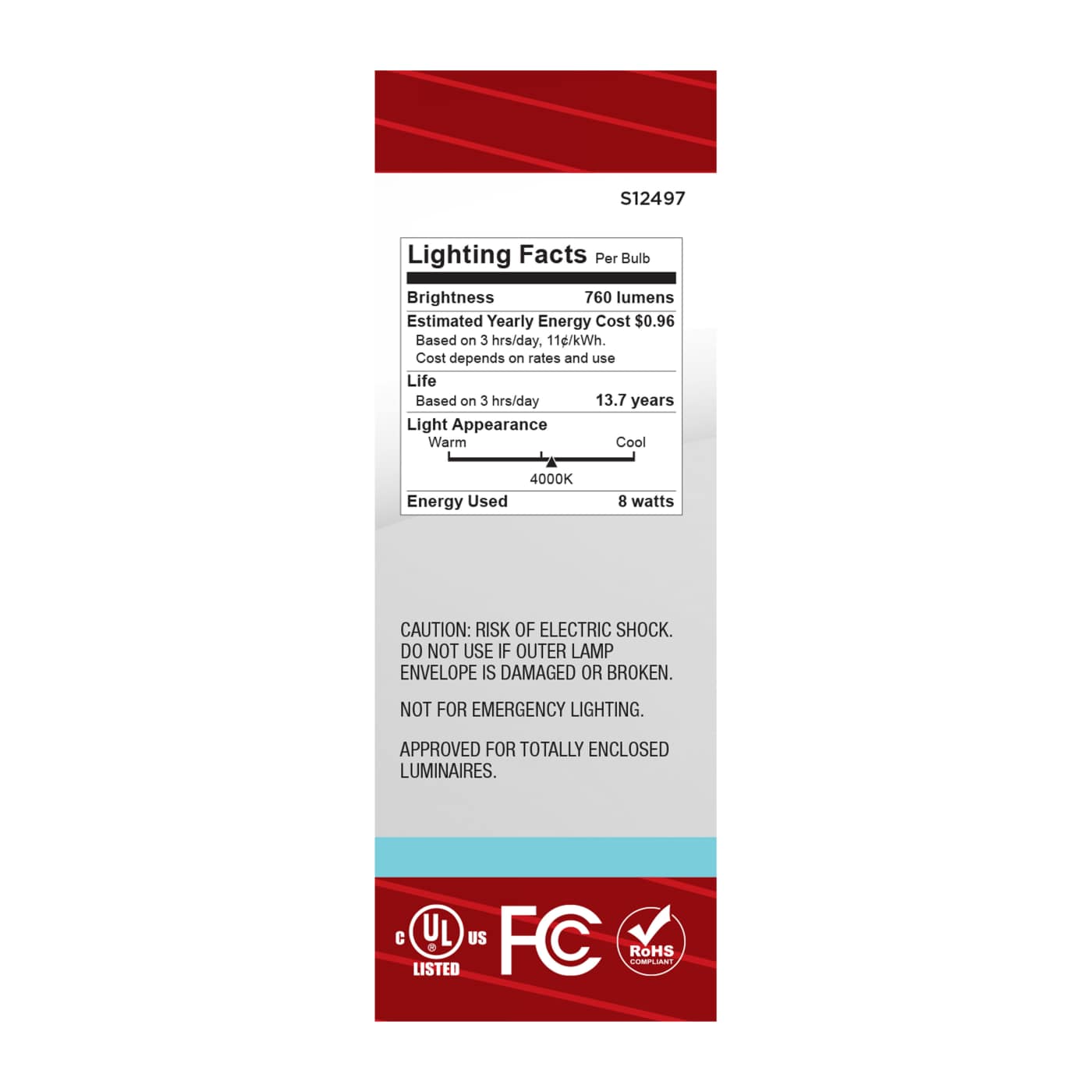 8W/CTF/LED/940/120V/E12 - S12497