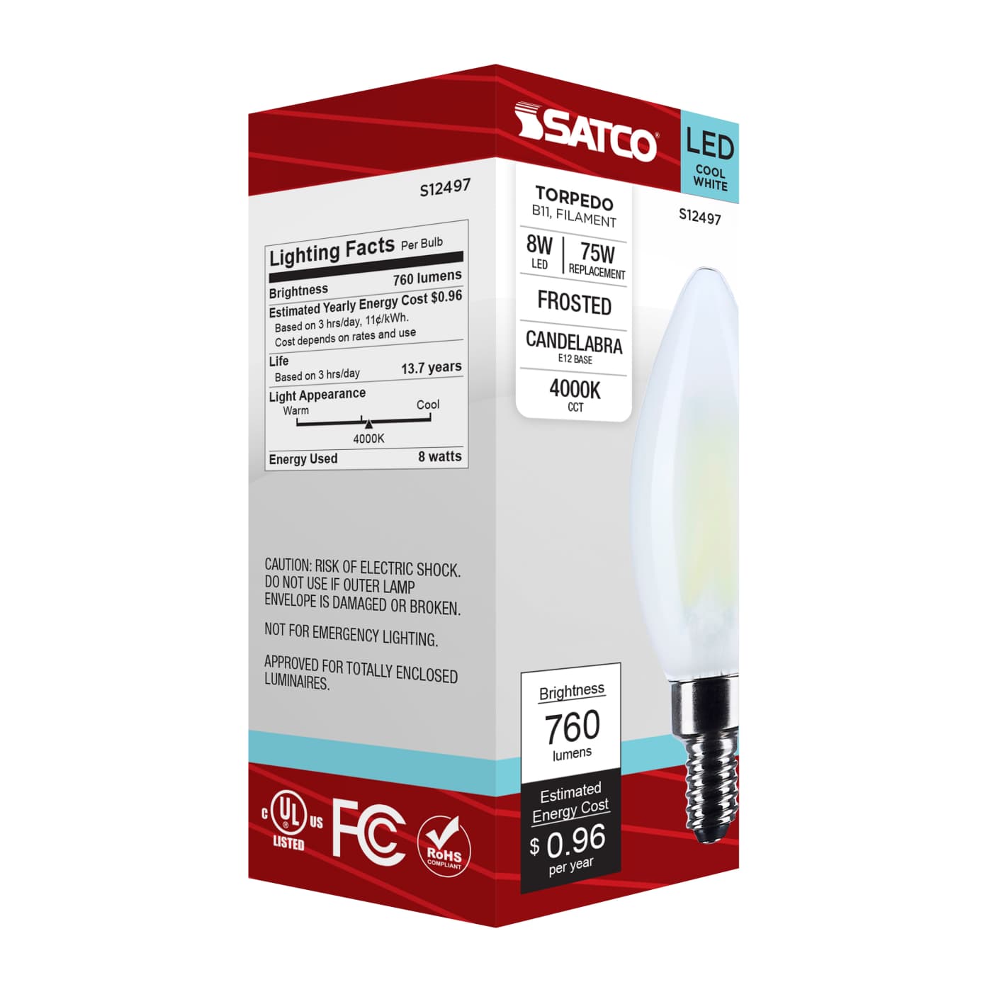 8W/CTF/LED/940/120V/E12 - S12497