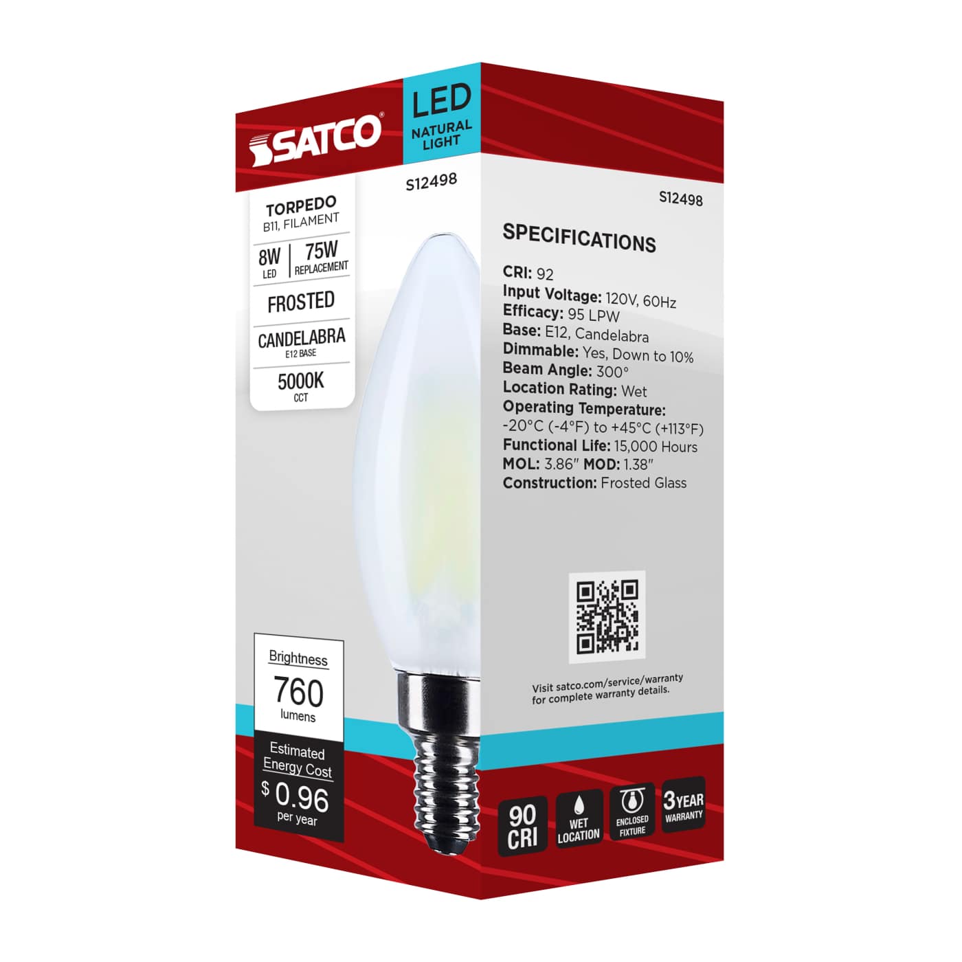 8W/CTF/LED/950/120V/E12 2 - S12498