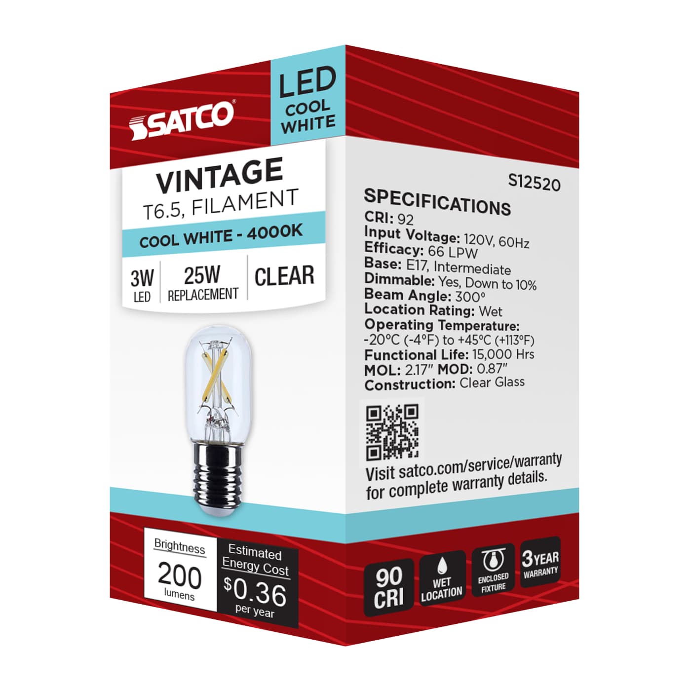 3T6.5/LED/CL/940/E17 - S12520