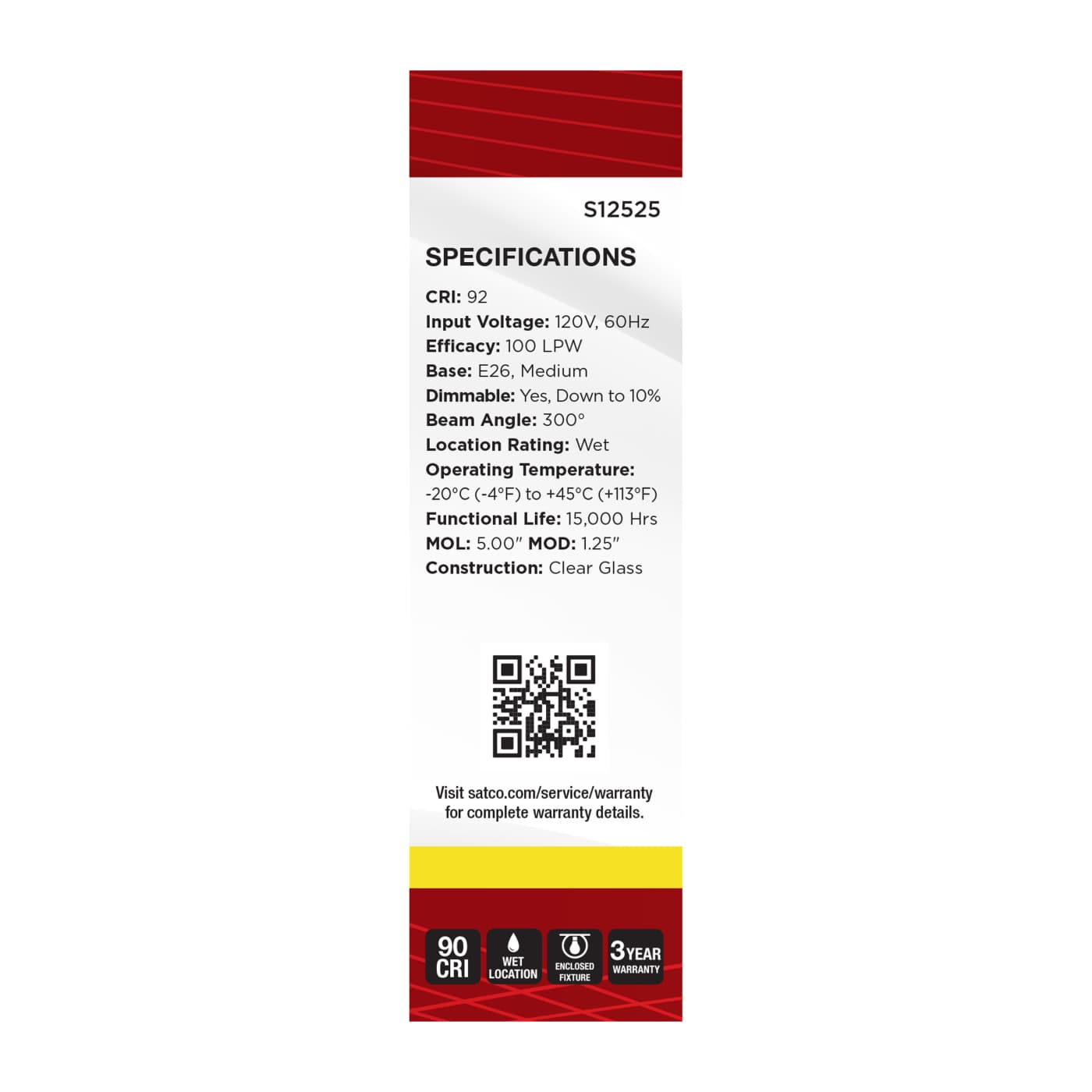 8T10/LED/CL/935/120V/E26 - S12525