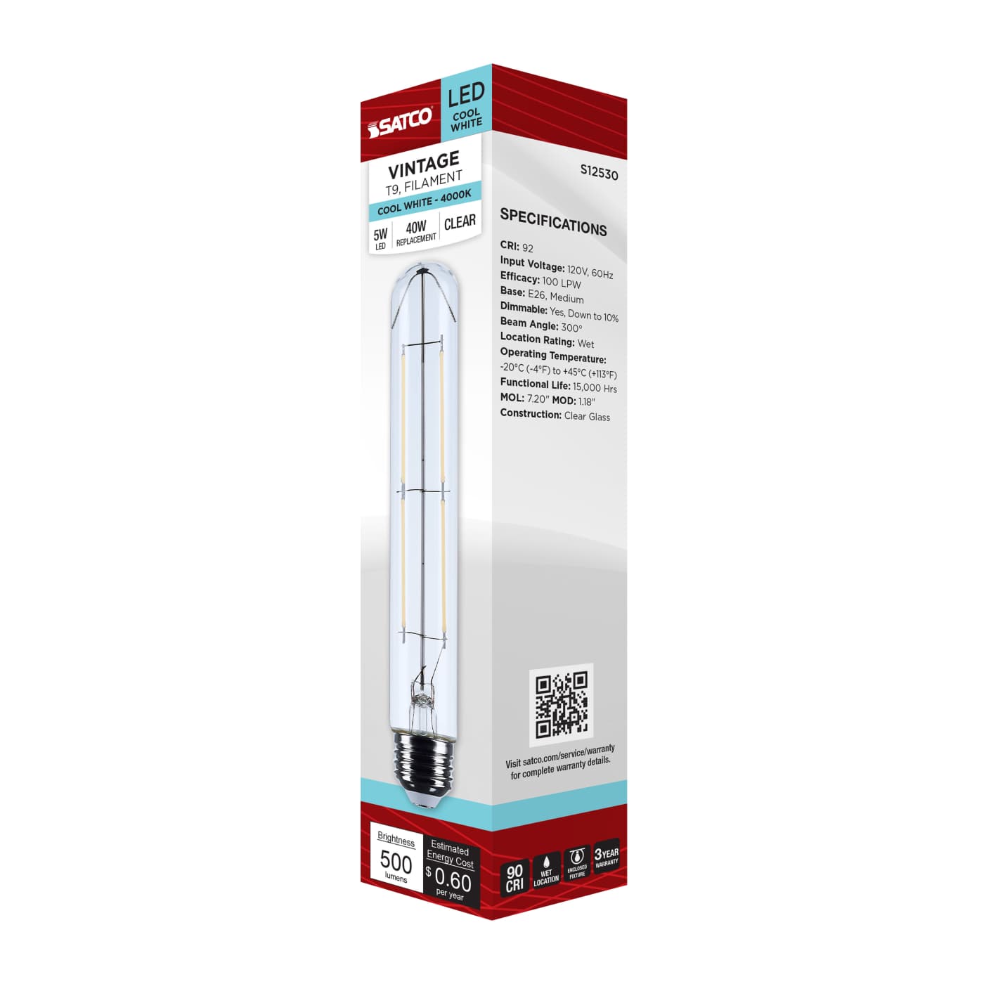 5T9/LED/CL/940/120V/E26 - S12530