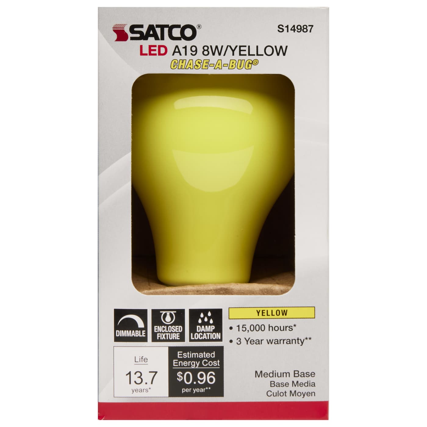 8A19/YELLOW/E26/120V - S14987