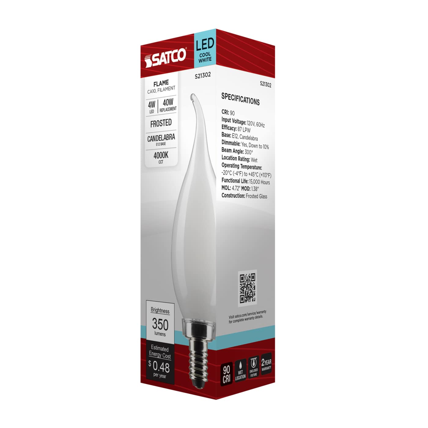 4CA10/LED/940/FR/120V/E12 - S21302