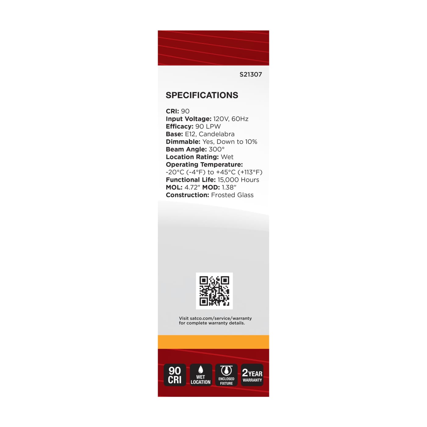 5.5CA10/LED/927/FR/120V/E12 - S21307