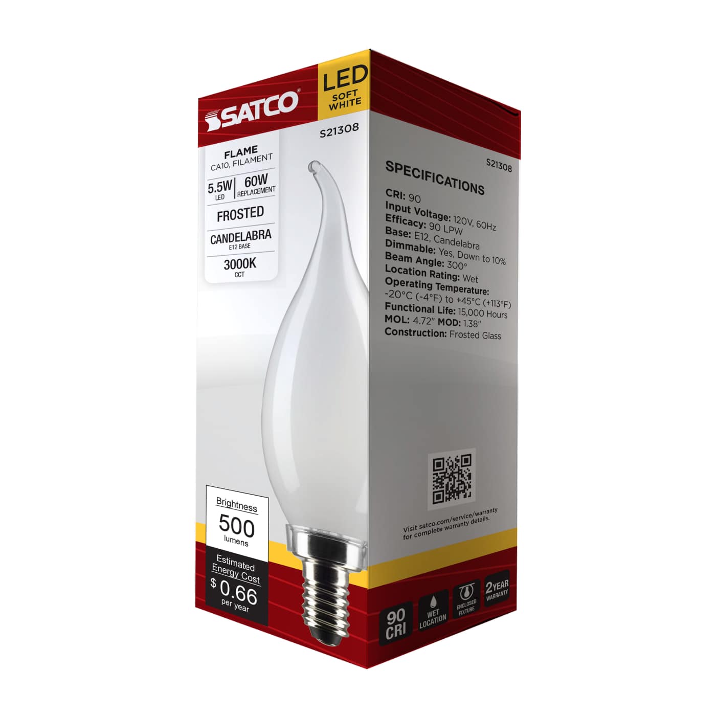5.5CA10/LED/930/FR/120V/E12 - S21308