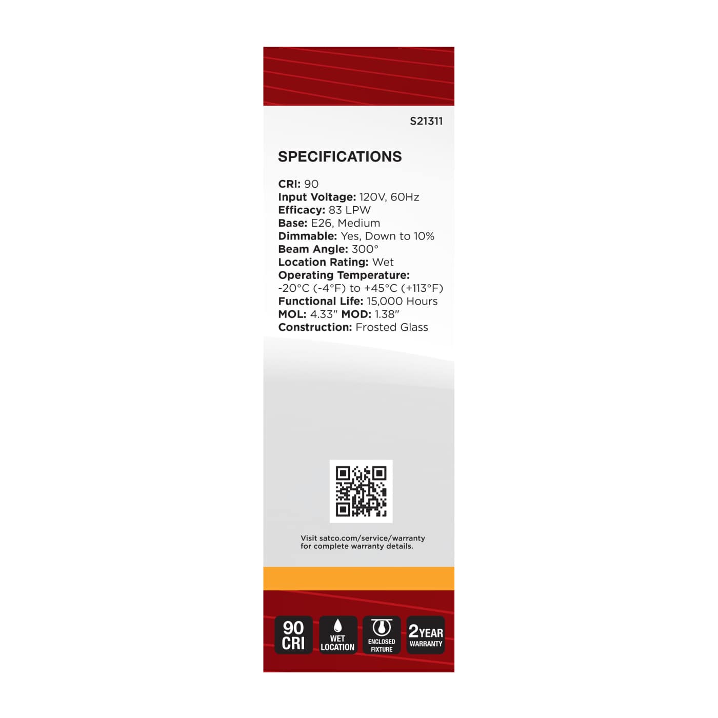 3CA10/LED/927/FR/120V/E26 - S21311