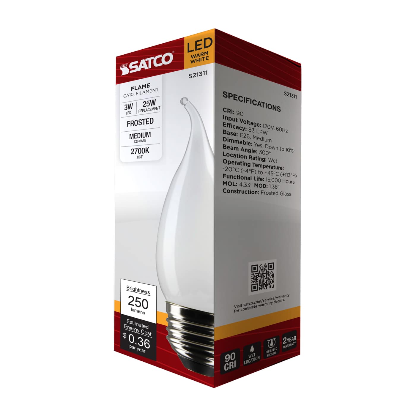 3CA10/LED/927/FR/120V/E26 - S21311