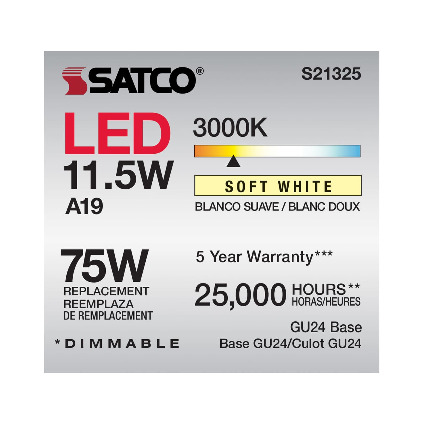 11.5A19LED/930/GU24/120V - S21325