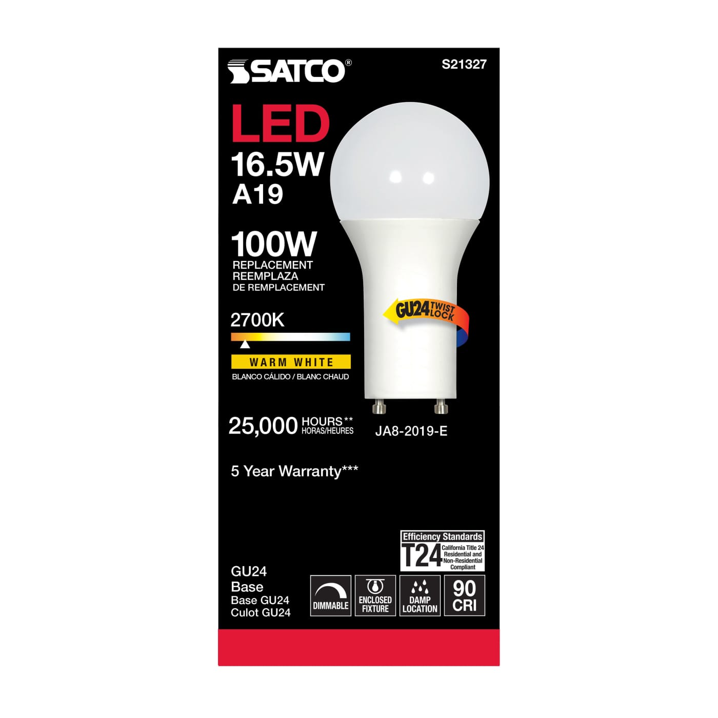 16.5A19LED/927/GU24/120V - S21327