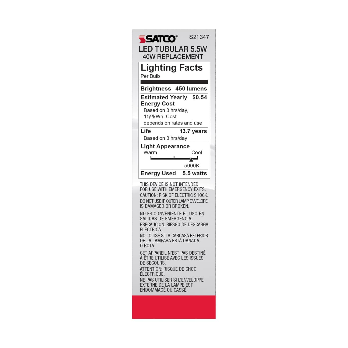 5.5T10/LED/CL/950/120V/E26 - S21347