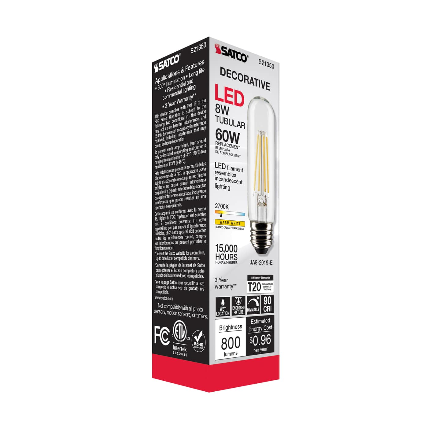 8T10/LED/CL/927/120V/E26 - S21350