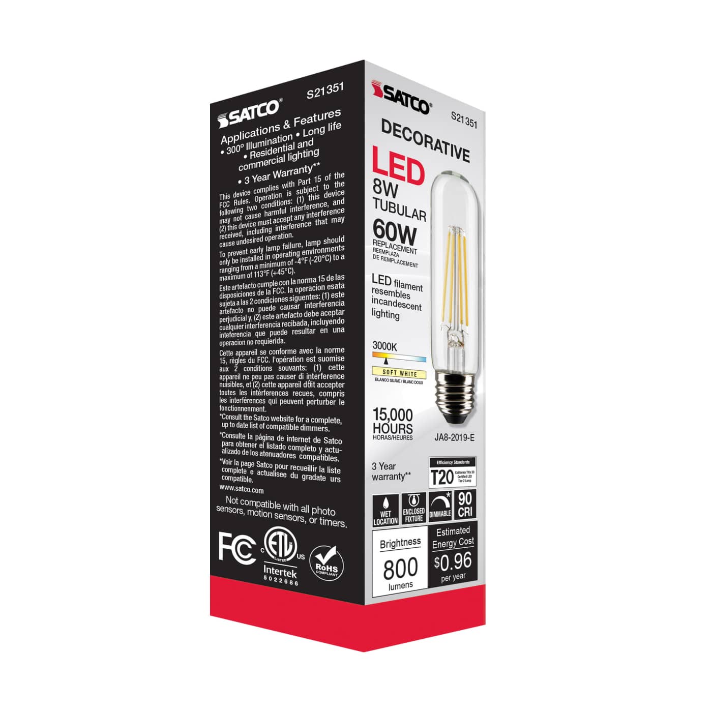 8T10/LED/CL/930/120V/E26 - S21351