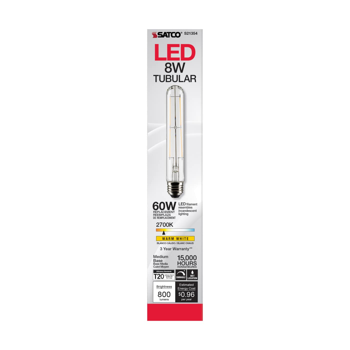 8T9/LED/CL/927/120V/E26 - S21354