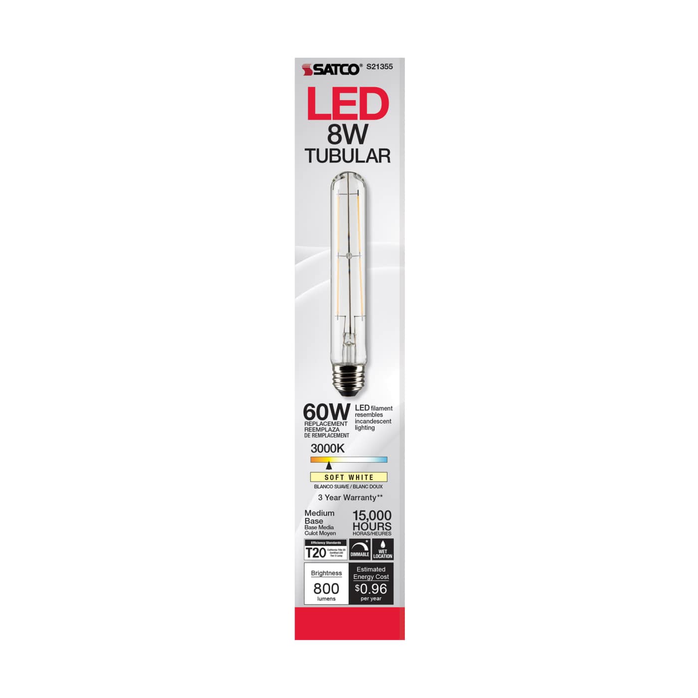 8T9/LED/CL/930/120V/E26 - S21355