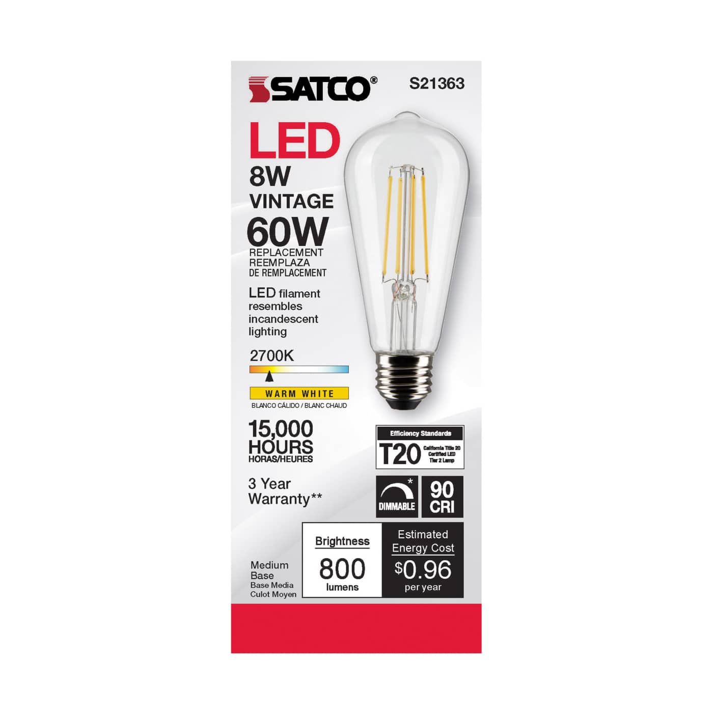 8ST19/CL/LED/927/E26 - S21363