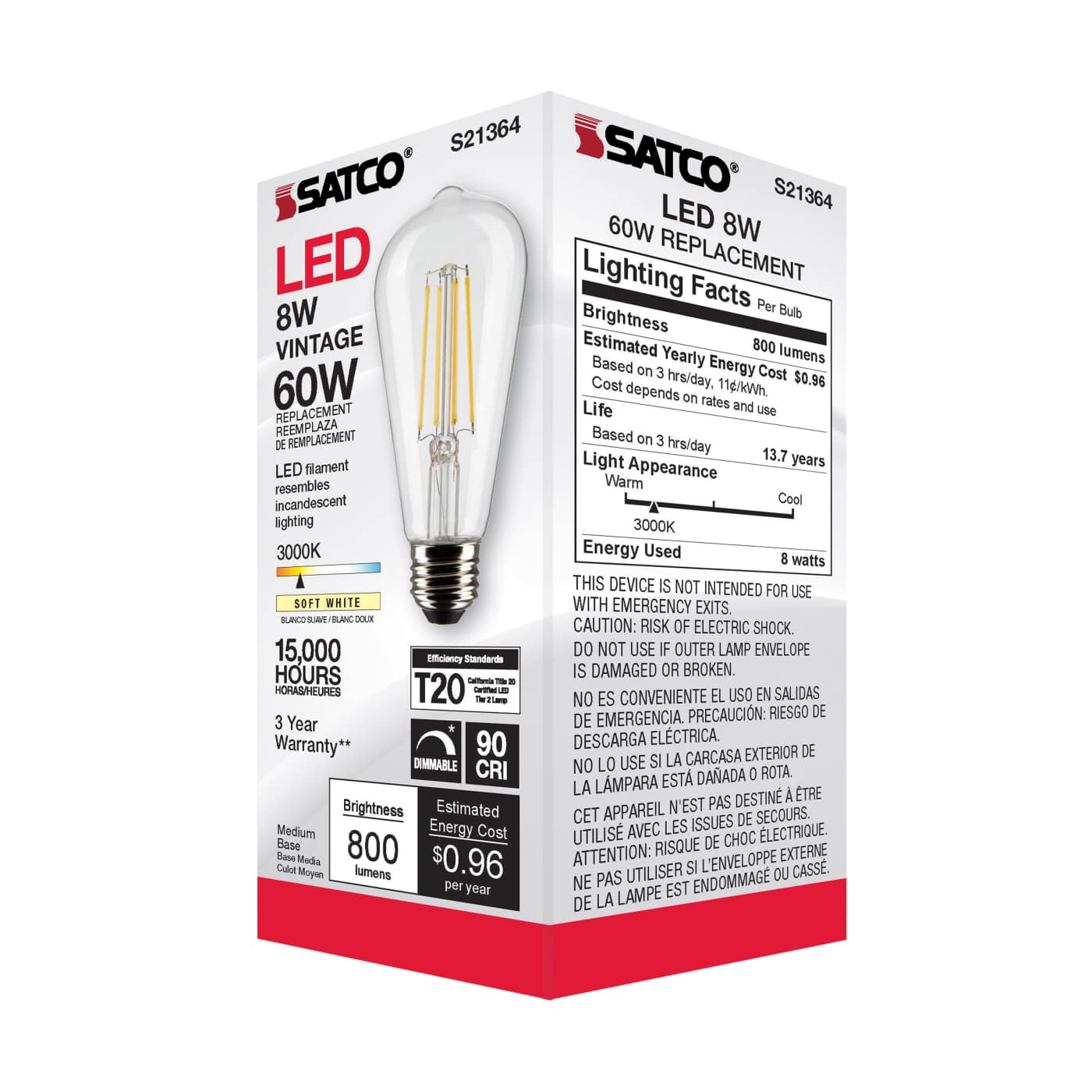 8ST19/CL/LED/930/E26 - S21364