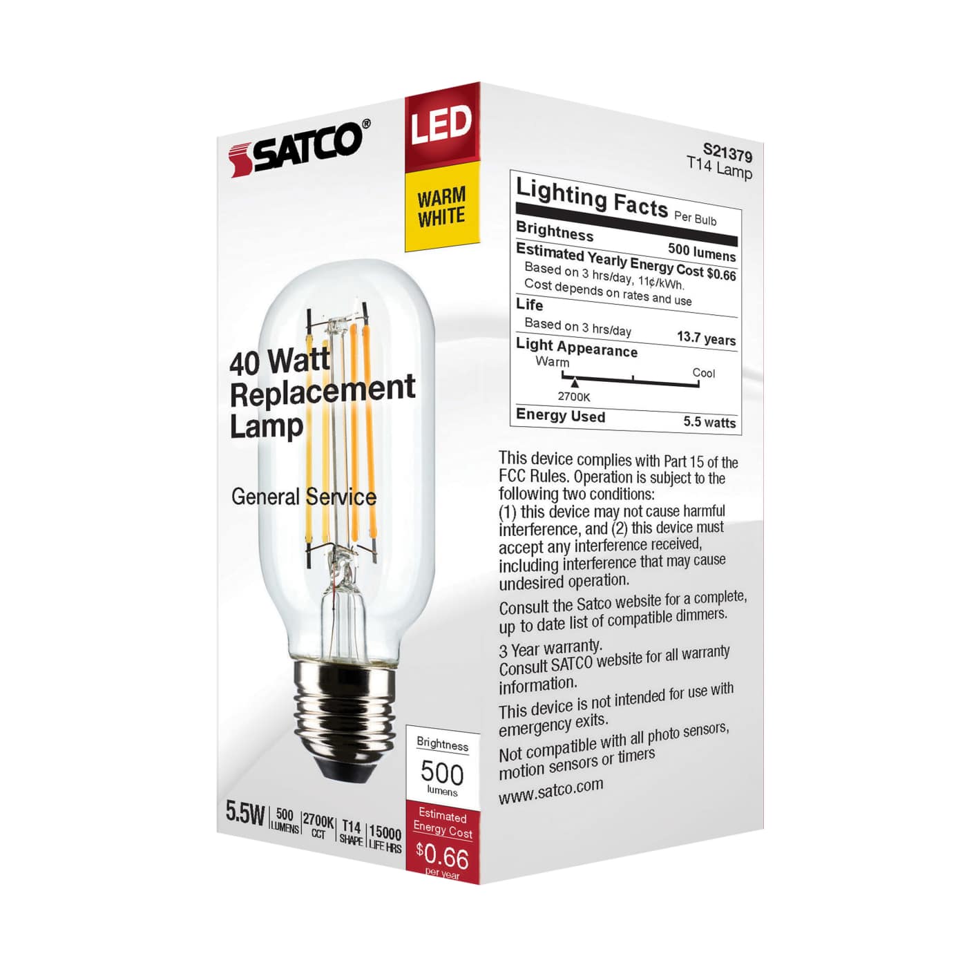 5.5T14/LED/CL/927/120V/E26 - S21379