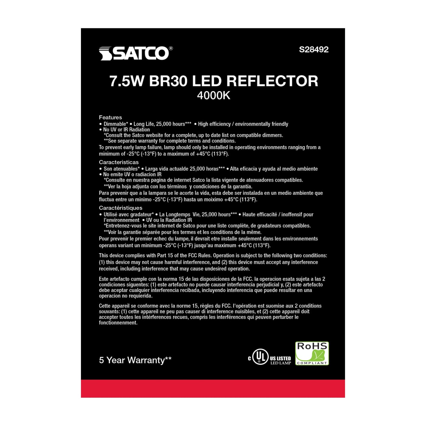 7.5BR30/LED/940/120V - S28492