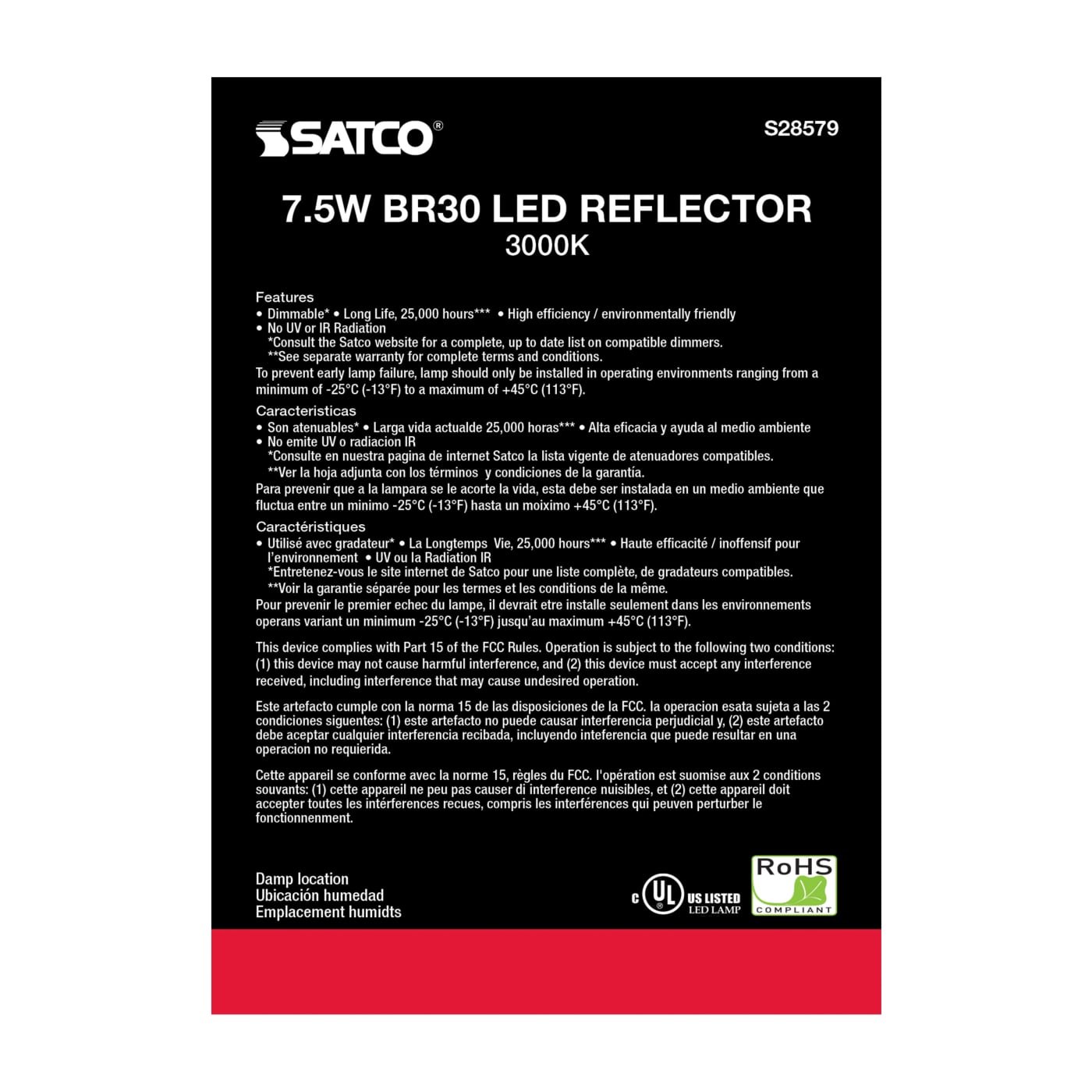 7.5BR30/LED/930/GU24/120V - S28579