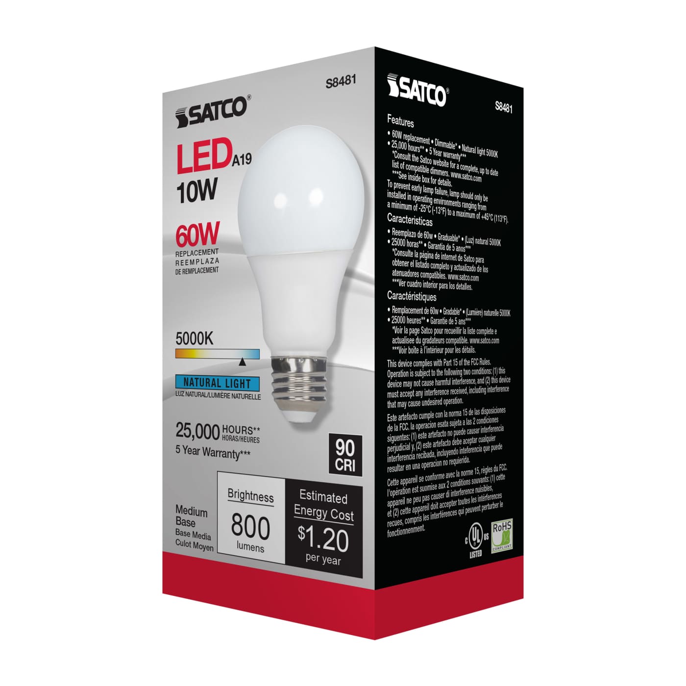 10A19/LED/5K/90CRI - S8481