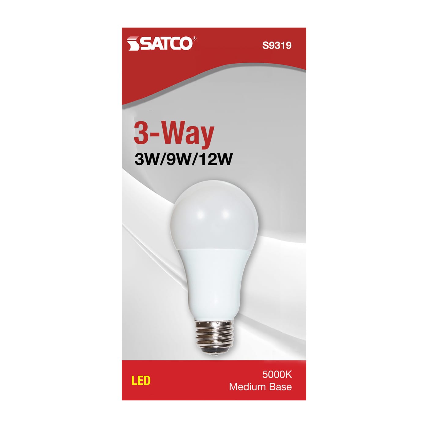 9/12A19/3WAY LED/5000K/120V - S9319