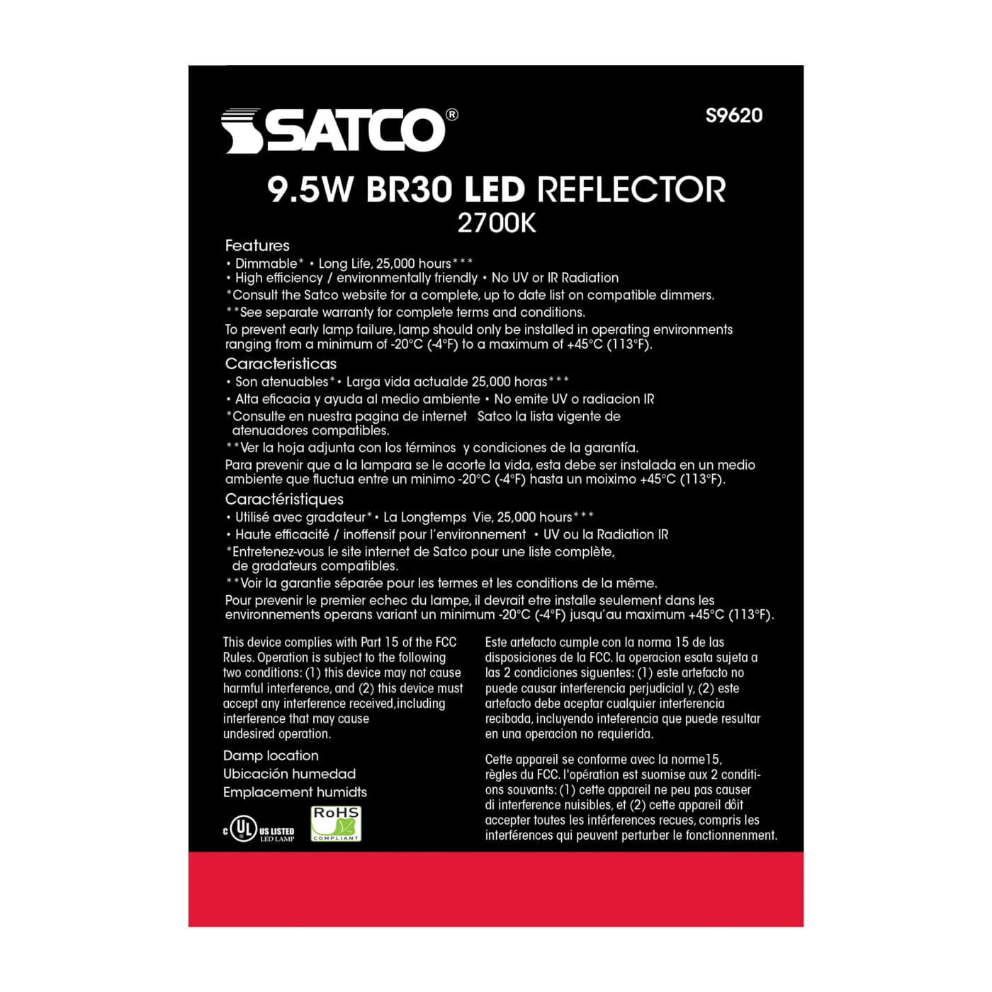 9.5BR30/LED/2700K/750L/120V/D - S9620