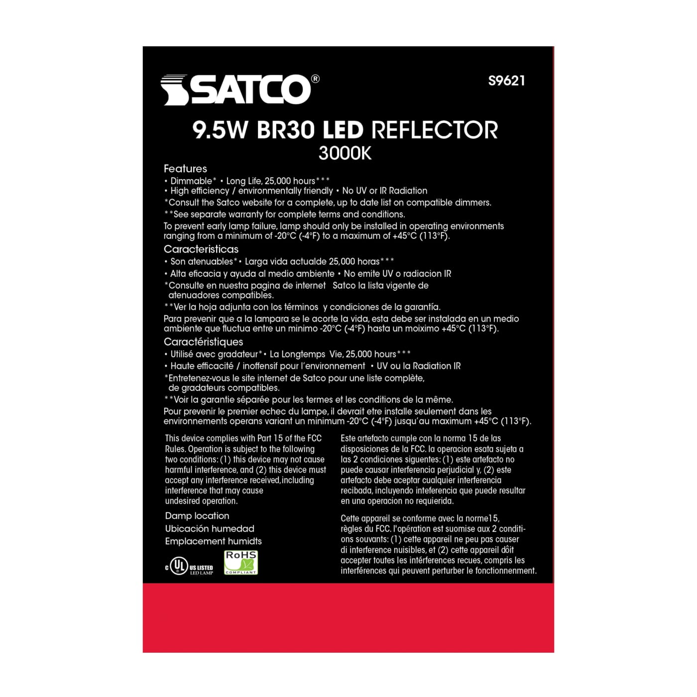 9.5BR30/LED/3000K/750L/120V/D - S9621