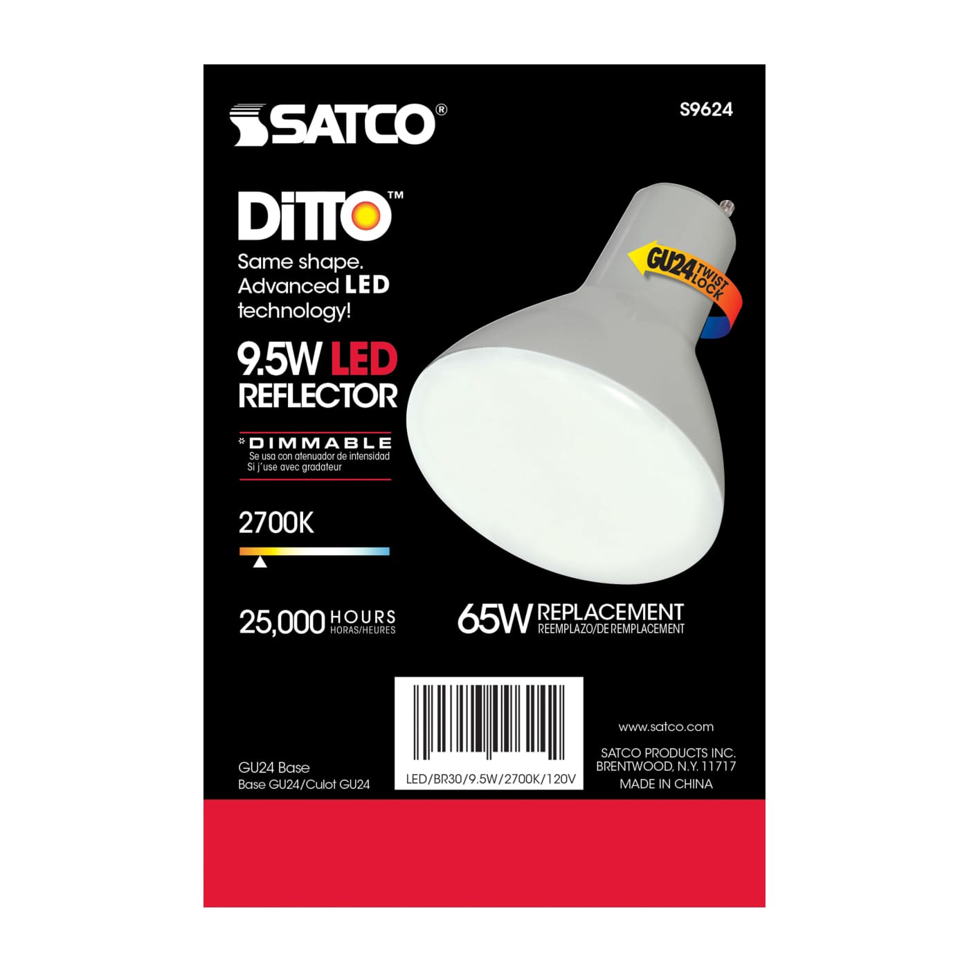 9.5BR30/LED/27K/GU24/750L/120V - S9624