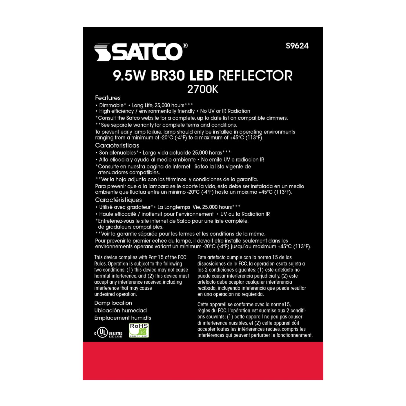 9.5BR30/LED/27K/GU24/750L/120V - S9624