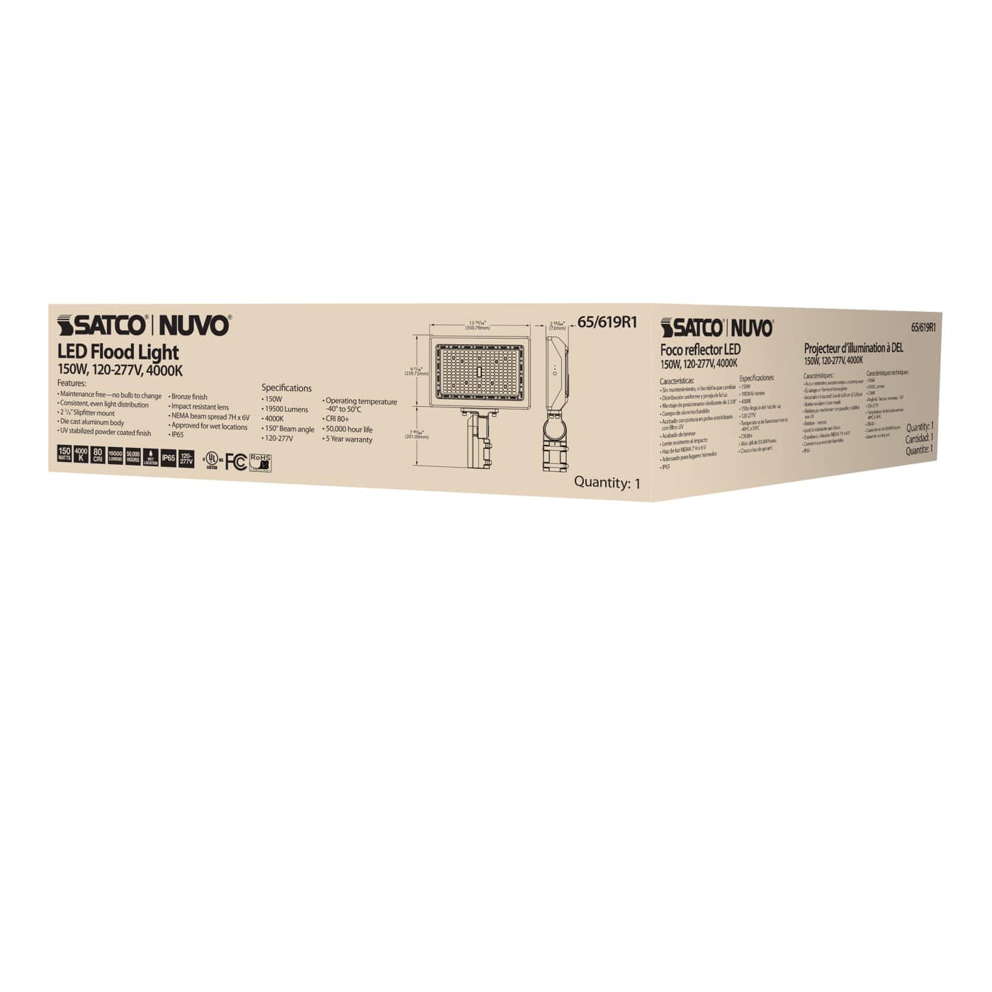 LED FLOOD 150W 4000K DIM - 65-619R1