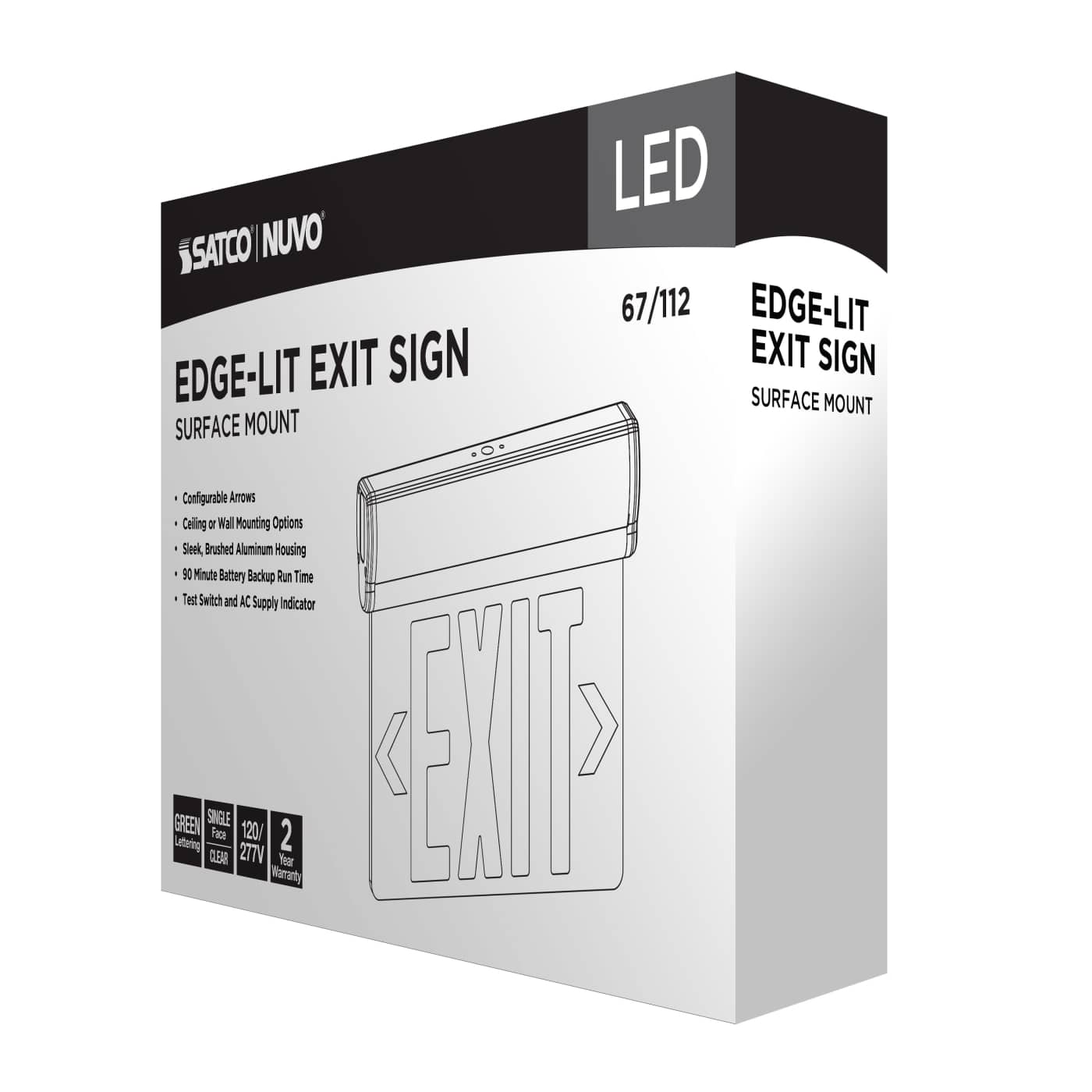 EL EXIT SIGN - SF GR CLR - 67-112