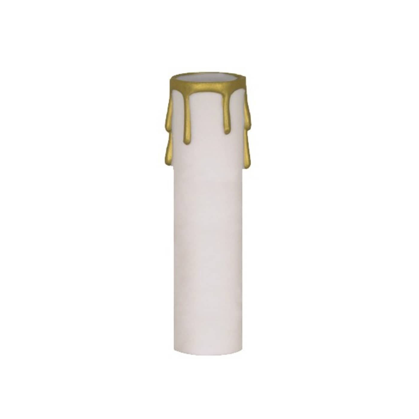 4" WHTE/GOLD DRIP STD. CANDLE - 90-373