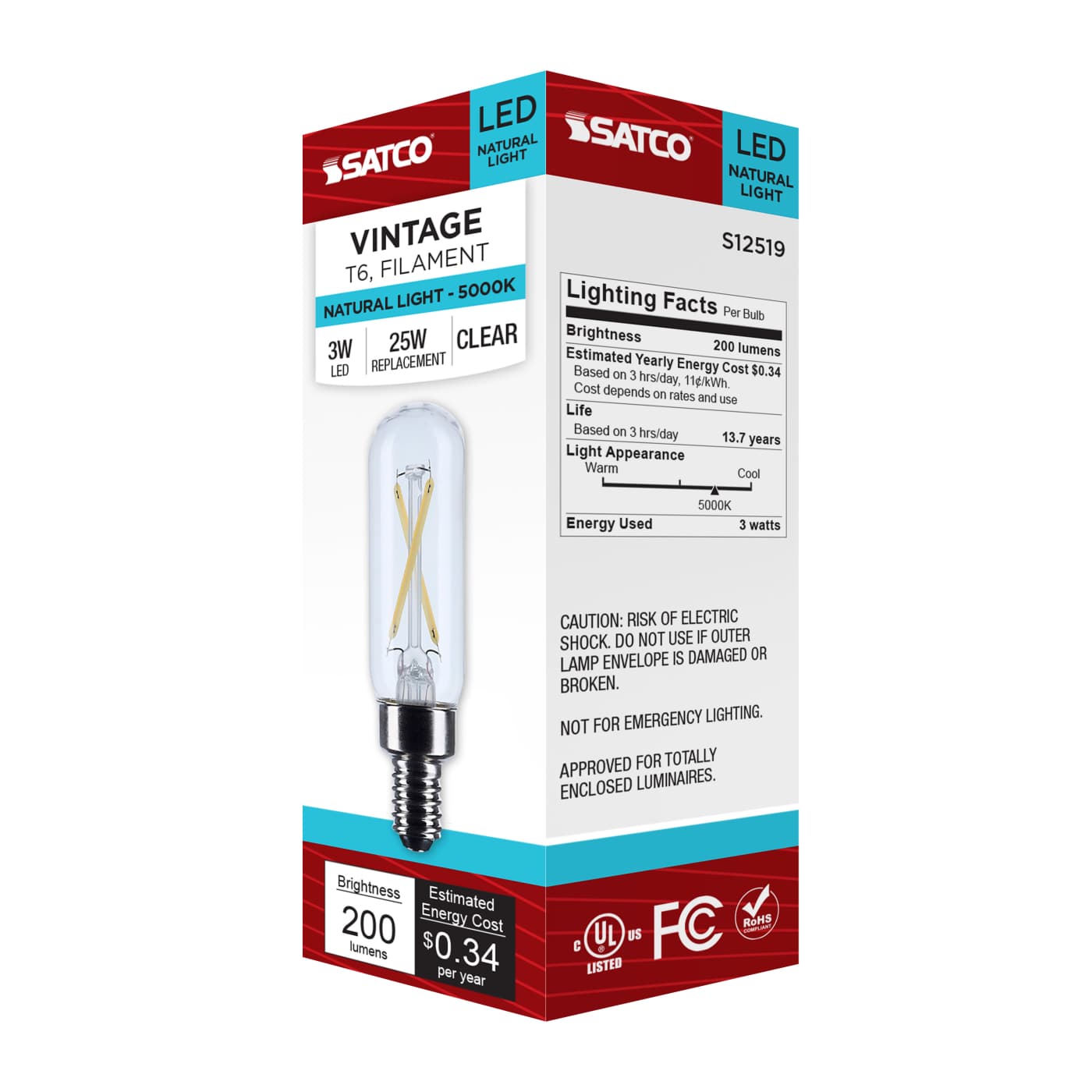 2.8T6/LED/CL/950/120V/E12 - S12519