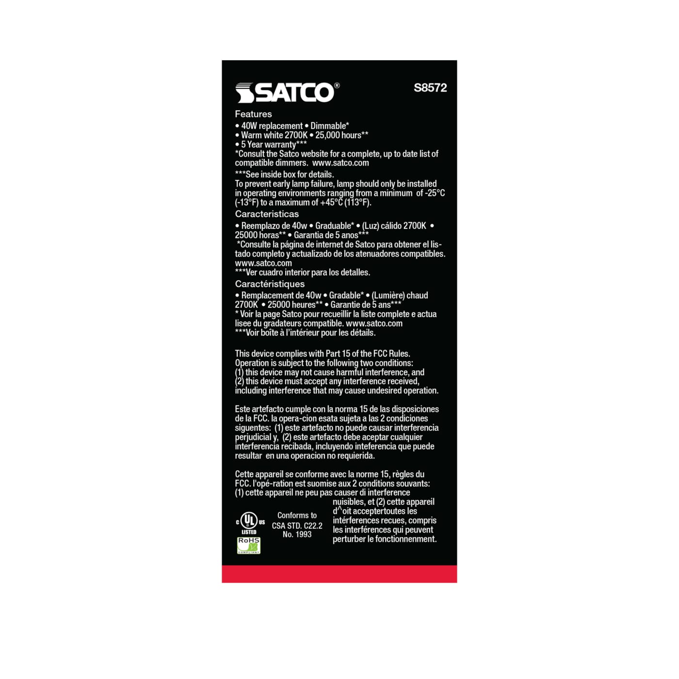 5A15/LED/2700K/120V - S8572