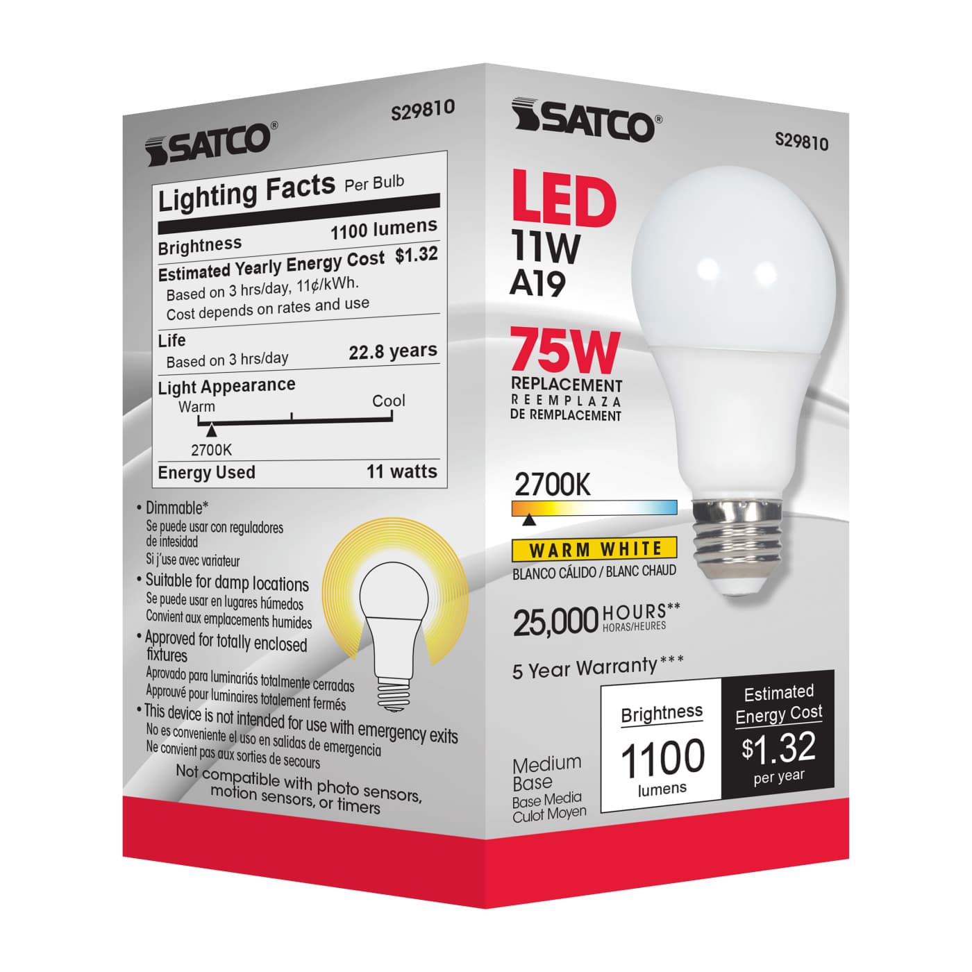 11A19/LED/2700K/1100L/120V/D - S29810