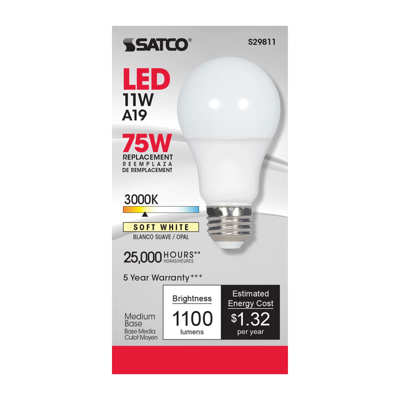 11A19/LED/3000K/1100L/120V/D - S29811