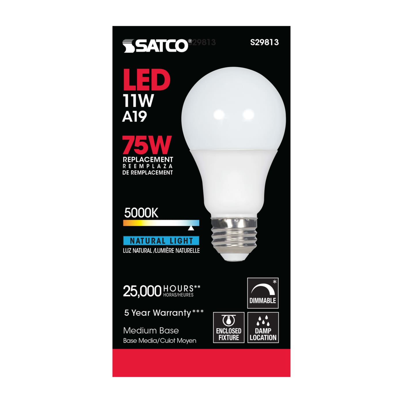 11A19/LED/5000K/1100L/120V/D - S29813