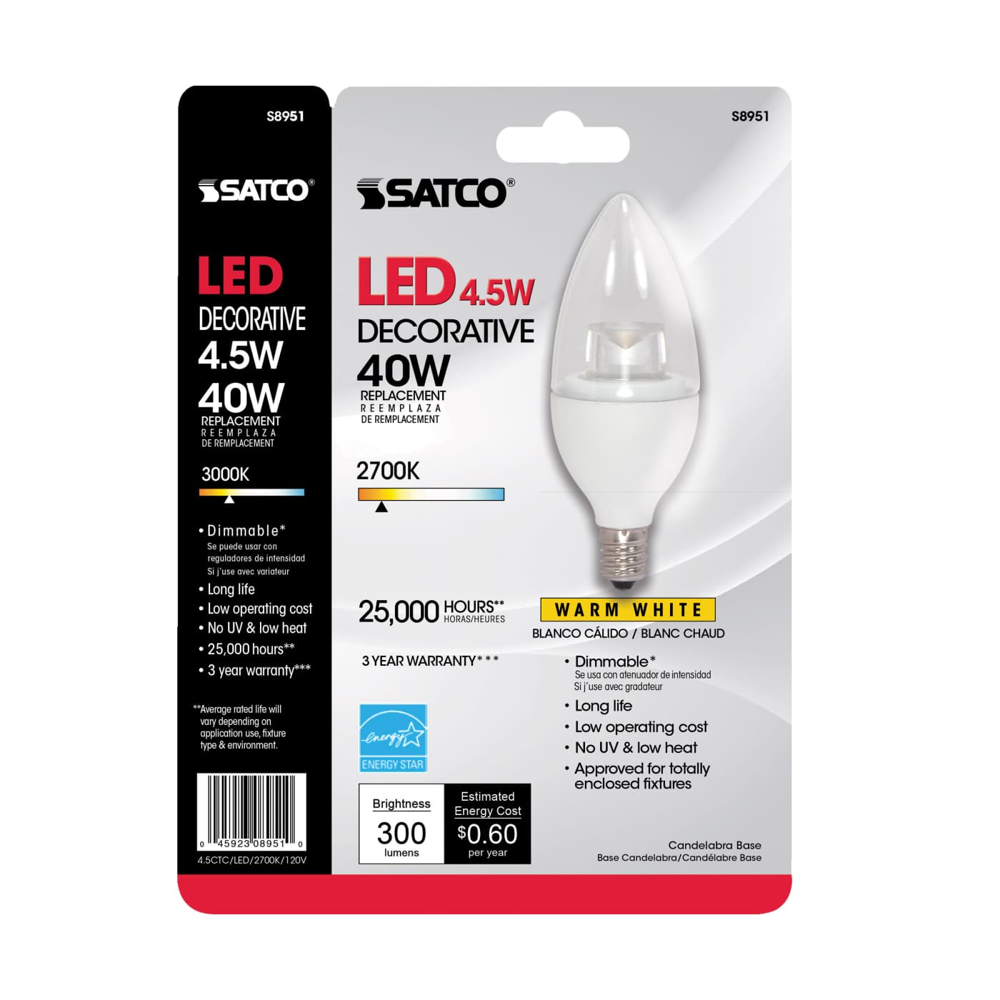 4.5CTC/LED/2700K/E12/120V - S8951