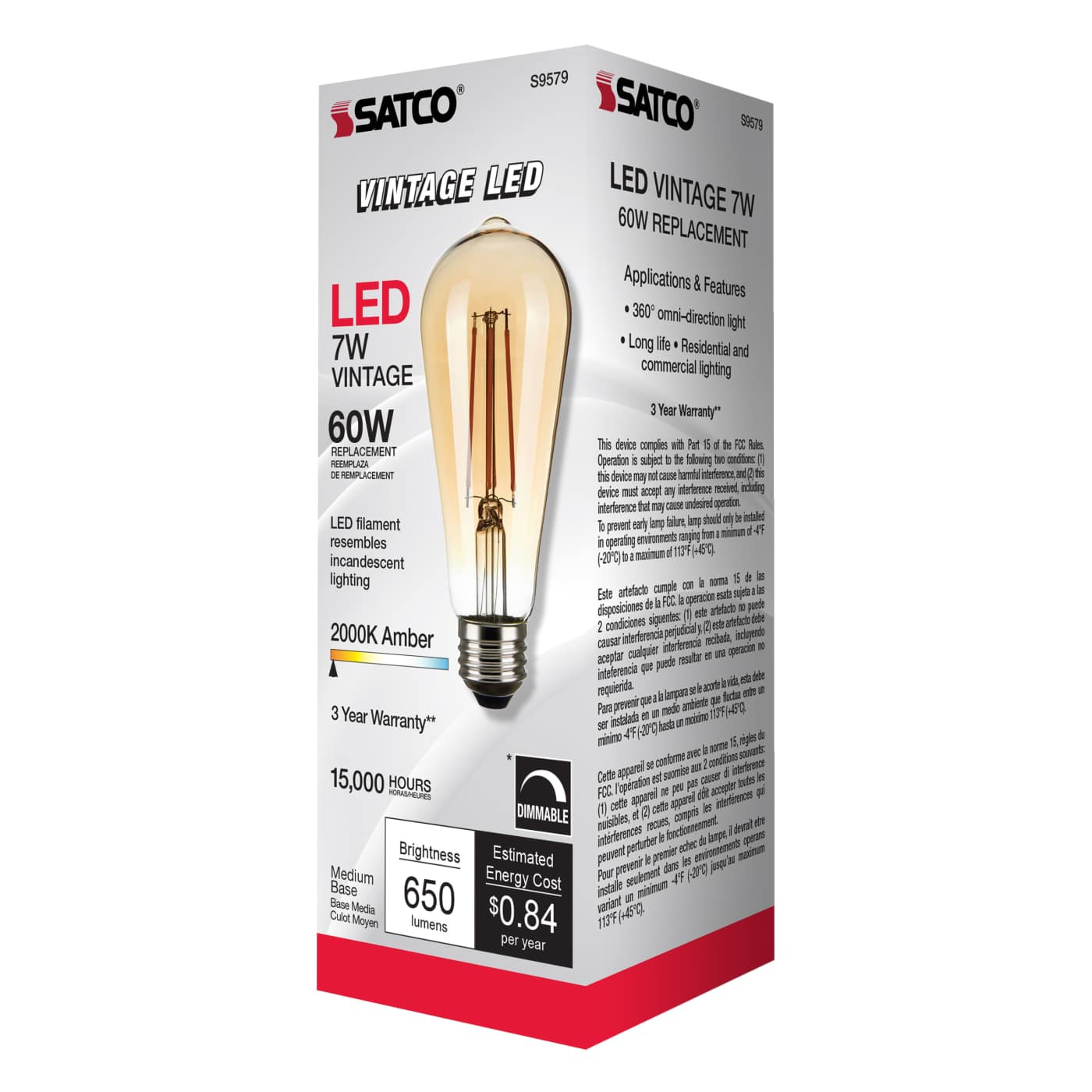 7ST19/AMB/LED/E26/20K/120V - S9579