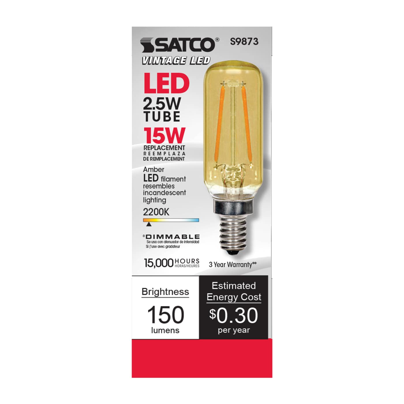 2.5T6/LED/AMB/20K/E12/120V - S9873